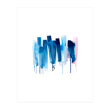 Abstract Watercolor Stripes Minimal Blue (Print Only) thumbnail