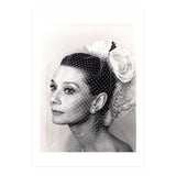 Audrey Hepburn with Veil, Classic Hollywood Glamour Photography, Black and White Icon Portrait (Print Only) thumbnail
