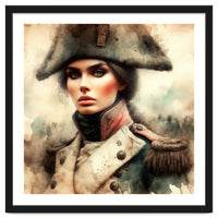 Napoleonic Officer Woman Portrait