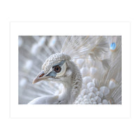 Close-up of a White Peacock (Print Only)