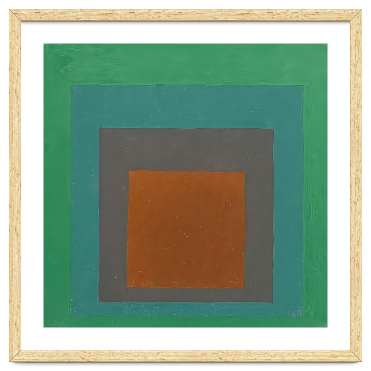 JOSEF ALBERS - HOMAGE TO THE SQUARE GREY BROWN GREEN