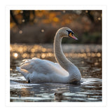 Graceful Swan Gliding On Reflective Water Surface (Print Only) thumbnail