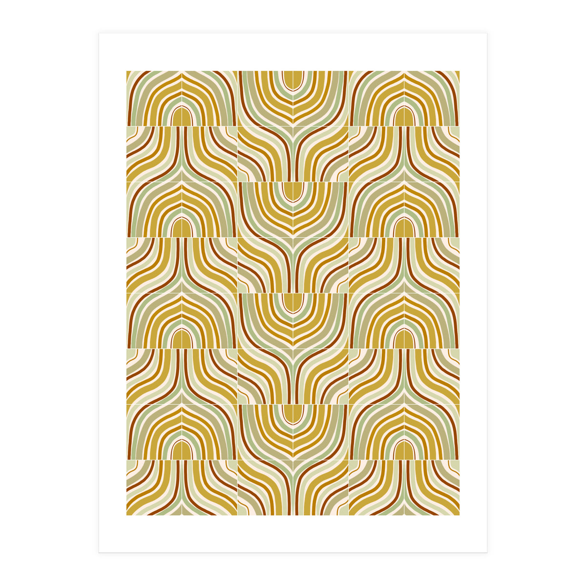 Ochre Marbled Tiles (Print Only)