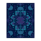 Clovers And Flowers Night Blue (Print Only) thumbnail