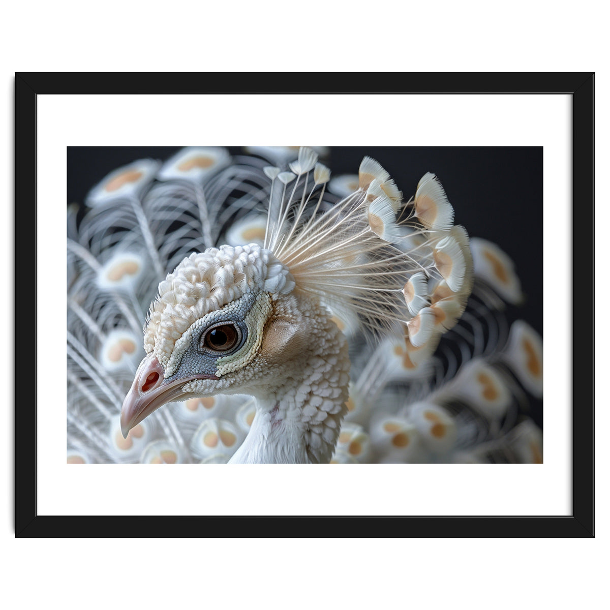 Close Up Albino Peacock Bird Portrait