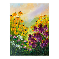 Impasto Wildflower Meadow Painting  (Print Only)