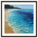 Sun-Drenched Coastal Shoreline with Textured Impasto Waves thumbnail