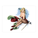 Pinup Sexy Girl Posing In Zorro Costume (Print Only) thumbnail