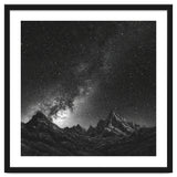 Starlit Mountain Majesty: Detailed Monochrome Milky Way thumbnail