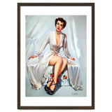 Beautiful Sexy Pinup In Posing Long White Dress thumbnail
