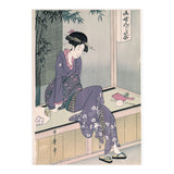 Kitagawa Utamaro (Copy) / 'Mujer sentada en una veranda', ca.  1798; 20th century, Japanese School. (Print Only) thumbnail
