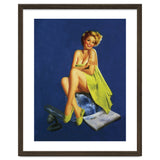 Sexy Pinup Posing With Green Towel thumbnail