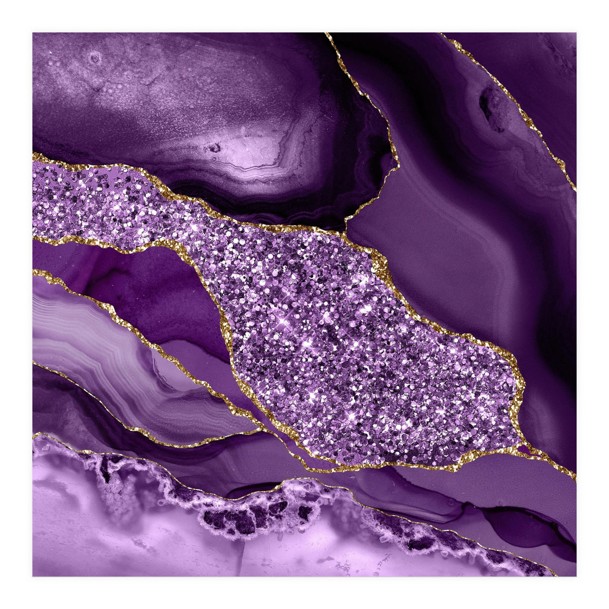 Agate Glitter Ocean Texture 03  (Print Only)