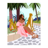 Spirit Animal, Cheetah, Leopard, Tiger Wildlife, Tropical Jungle Wild Cat Animals, Bohemian Woman Travel Garden Nature (Print Only) thumbnail