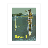 Hawaii, Boat a Big Wave (Print Only)