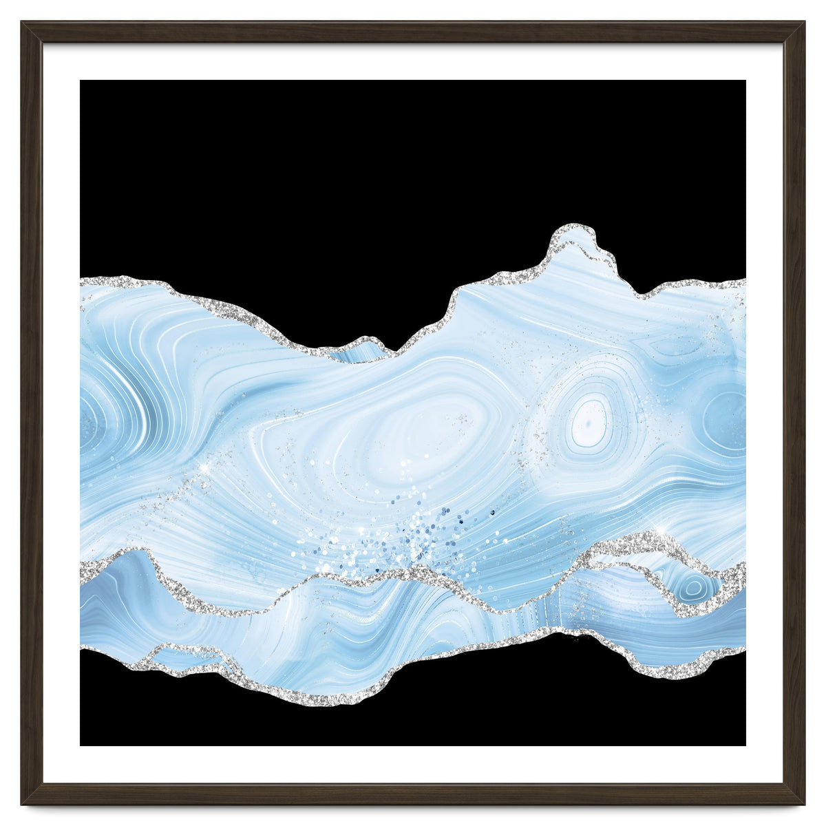 Blue & Silver Agate Glitter Texture 04