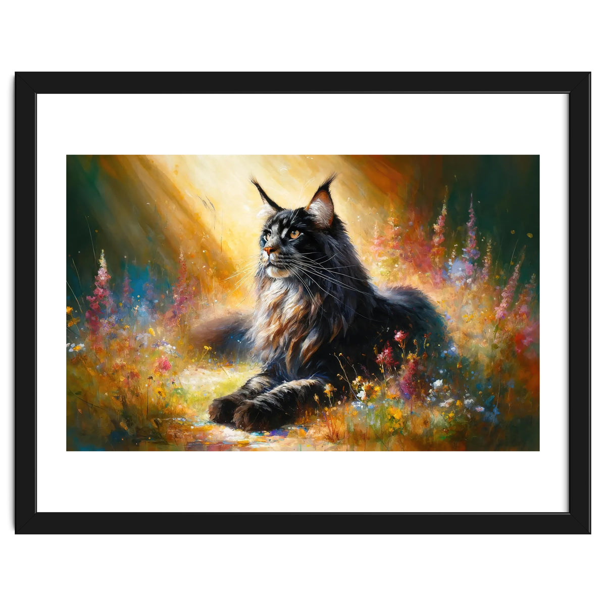 Majestic Lynx In Blooming Meadow
