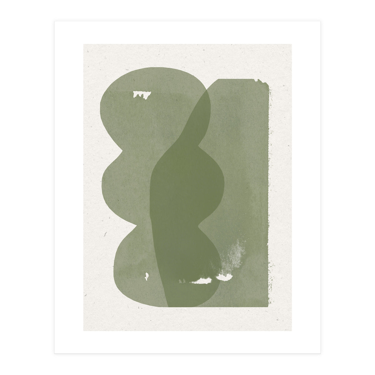GREEN WATERCOLOR SHAPES NO.1  (Print Only)