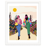 Besties, Best Friends Friendship Fashion, Girl Power Empower Bohemian Travel Companion Soulmates Gift thumbnail