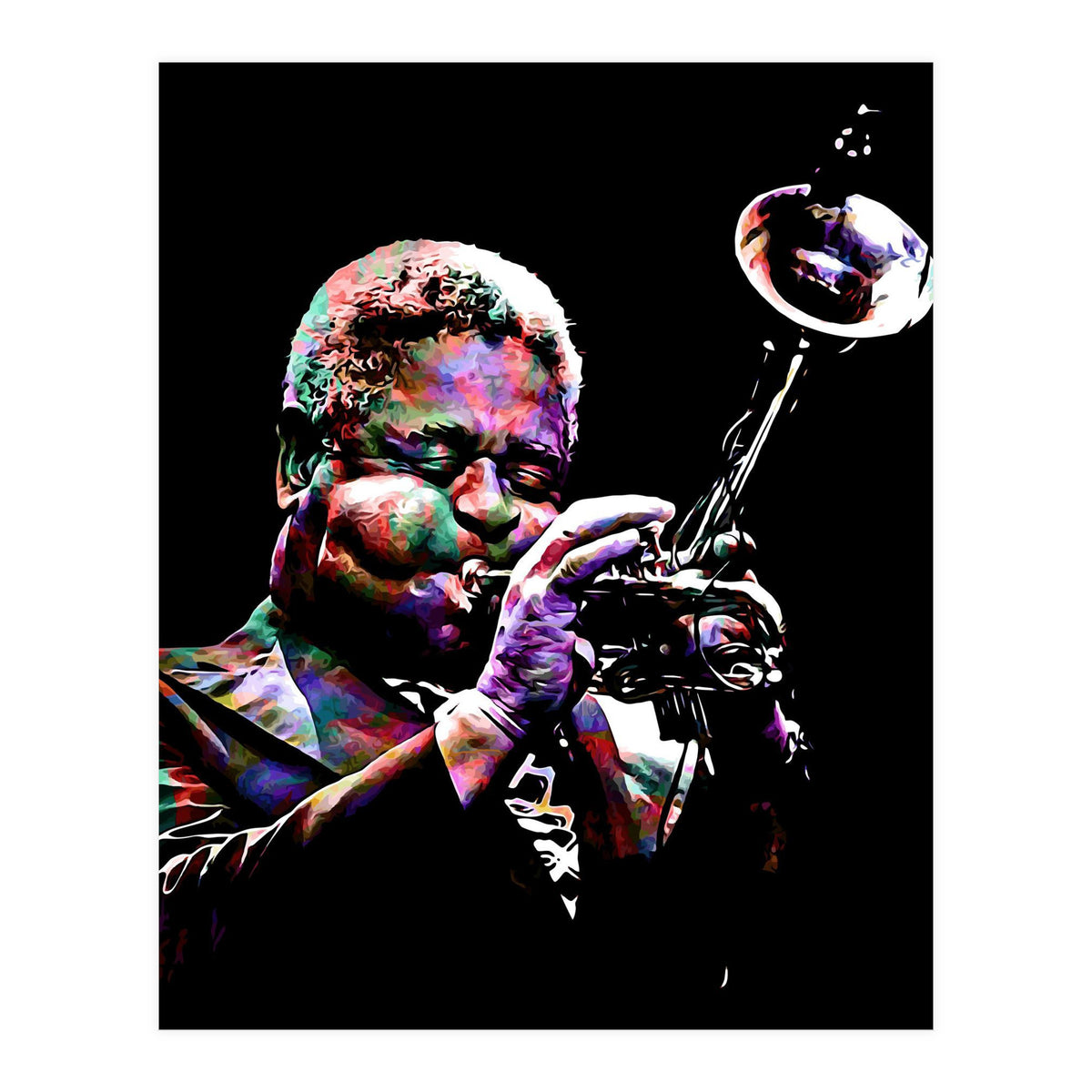 Dizzy Gillespie American Jazz Trumpeter Legend Colorful (Print Only)