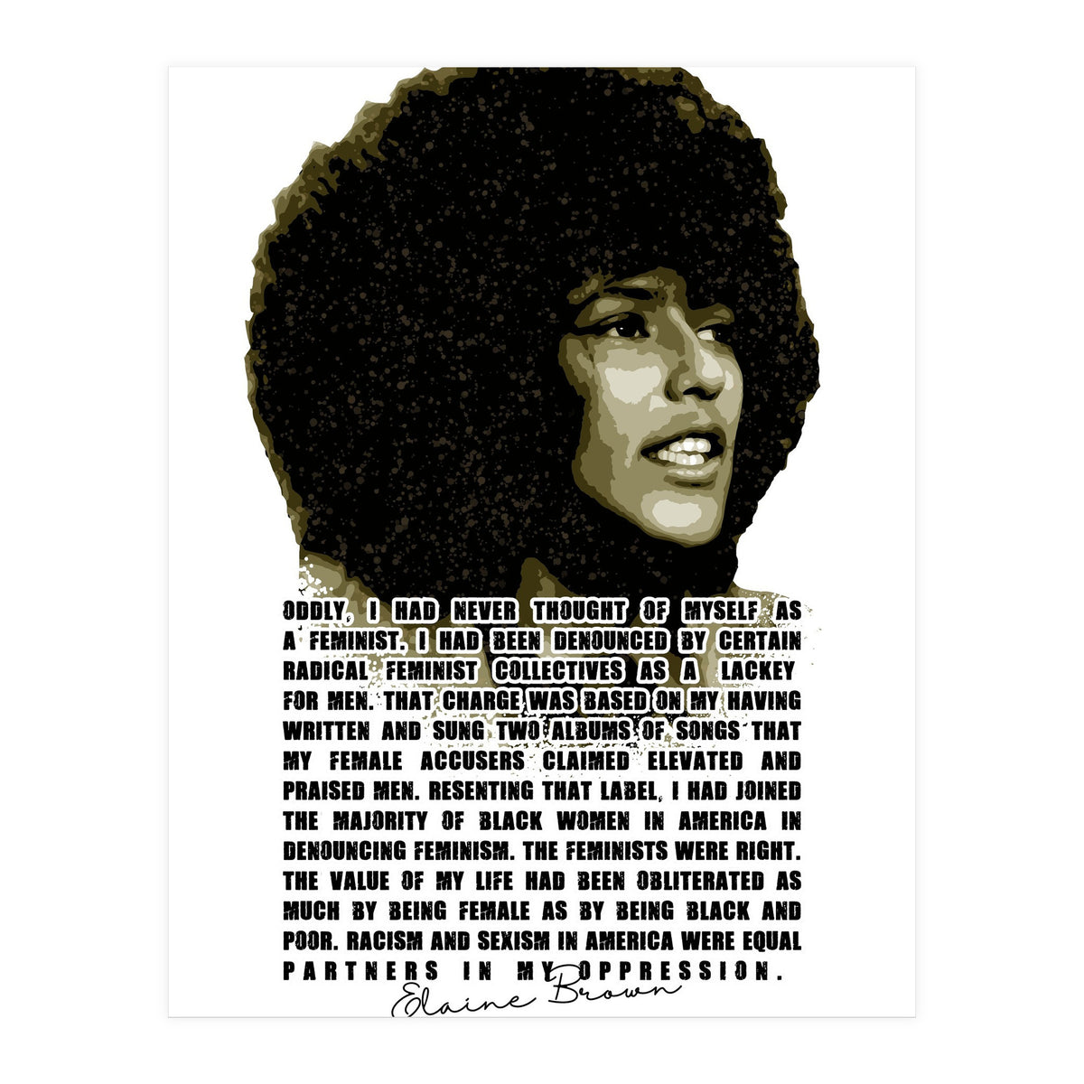 Elaine Brown American Prison Activist Legend in Vintage Quotes (Print Only)