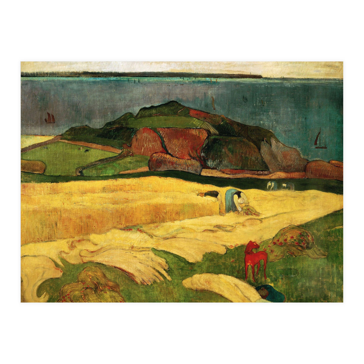 Paul Gauguin / 'Seaside Harvest', 1890, Oil on canvas, 92 × 73 cm. (Print Only)