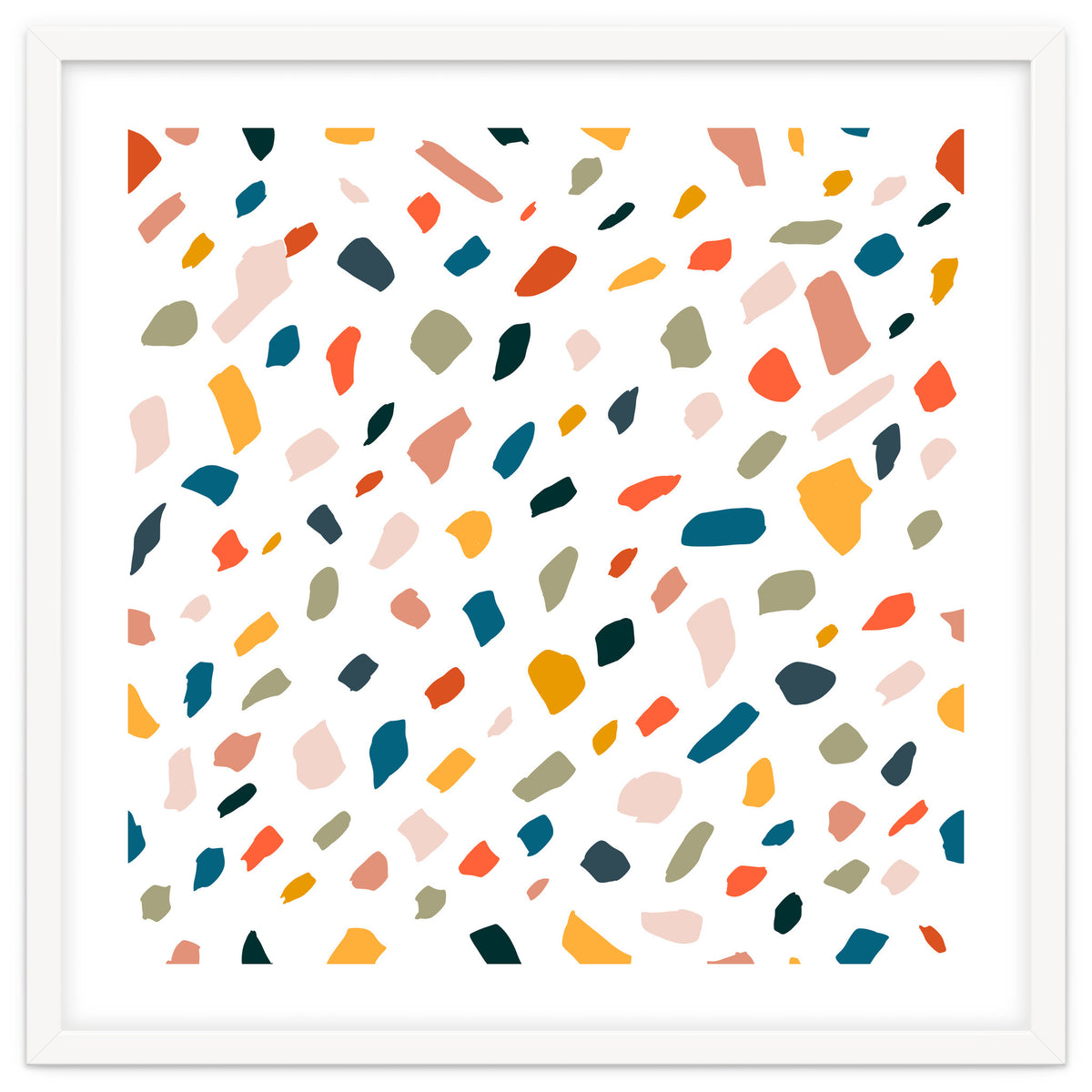 TerrazzoTerrazzo, Abstract Quirky Shapes Bohemian Modern Pattern Confetti Celebration Random Colorful Shapes