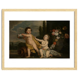 German Master (18th Century) – Two Putti with Garlands of Flowers thumbnail