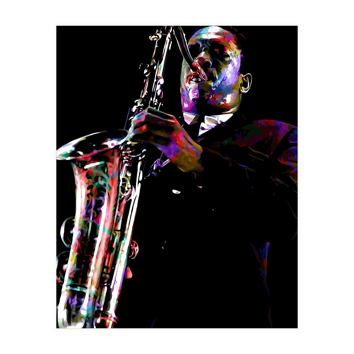 John Coltrane American Jazz Saxophonist Colorful (Print Only)