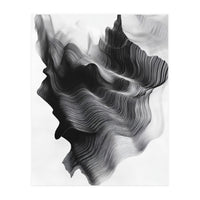 Abstract Black And White Wavy Lines Forming Organic Shapes (Print Only)