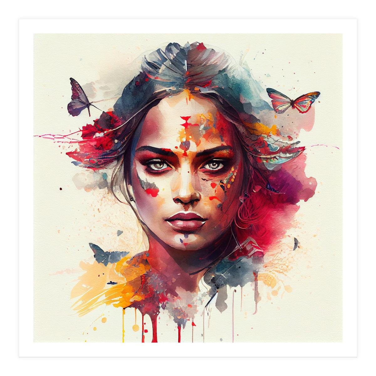 Festival Butterflies Hindu Portrait (Print Only)