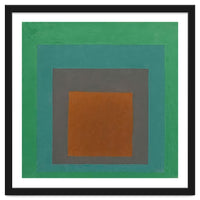 JOSEF ALBERS - HOMAGE TO THE SQUARE GREY BROWN GREEN