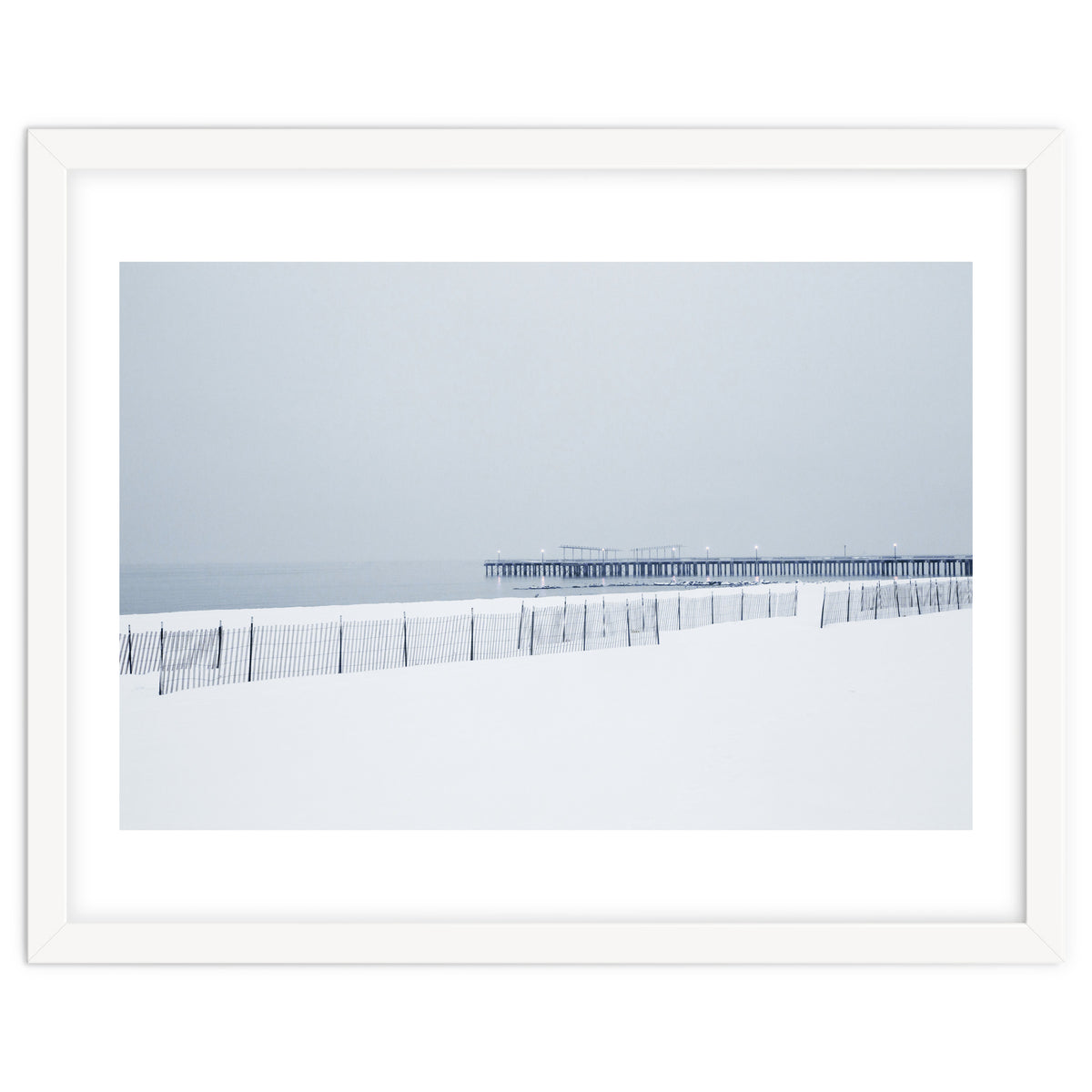 Pier in the winter seascape