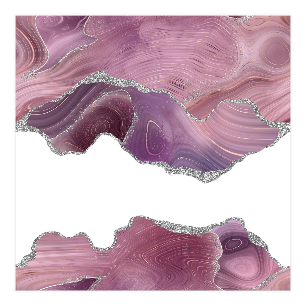 Mauve & Silver Agate Texture 07 (Print Only)