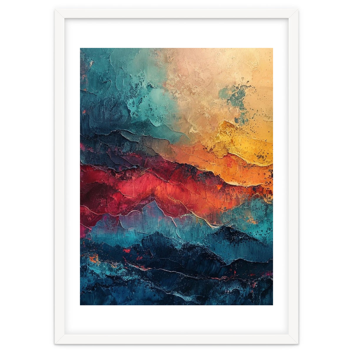 Abstract Textured Mountain Landscape
