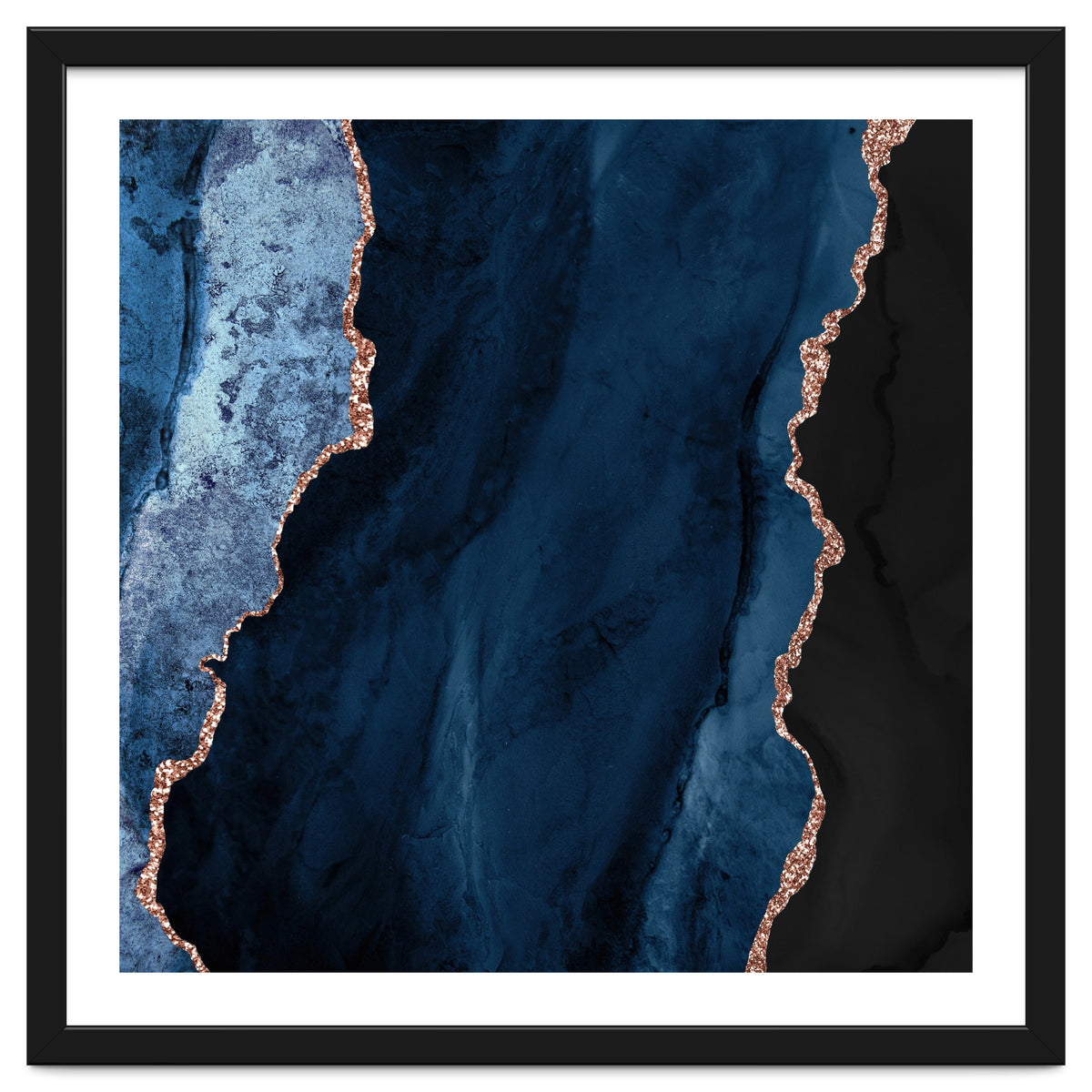 Navy & Rose Gold Agate Texture 01