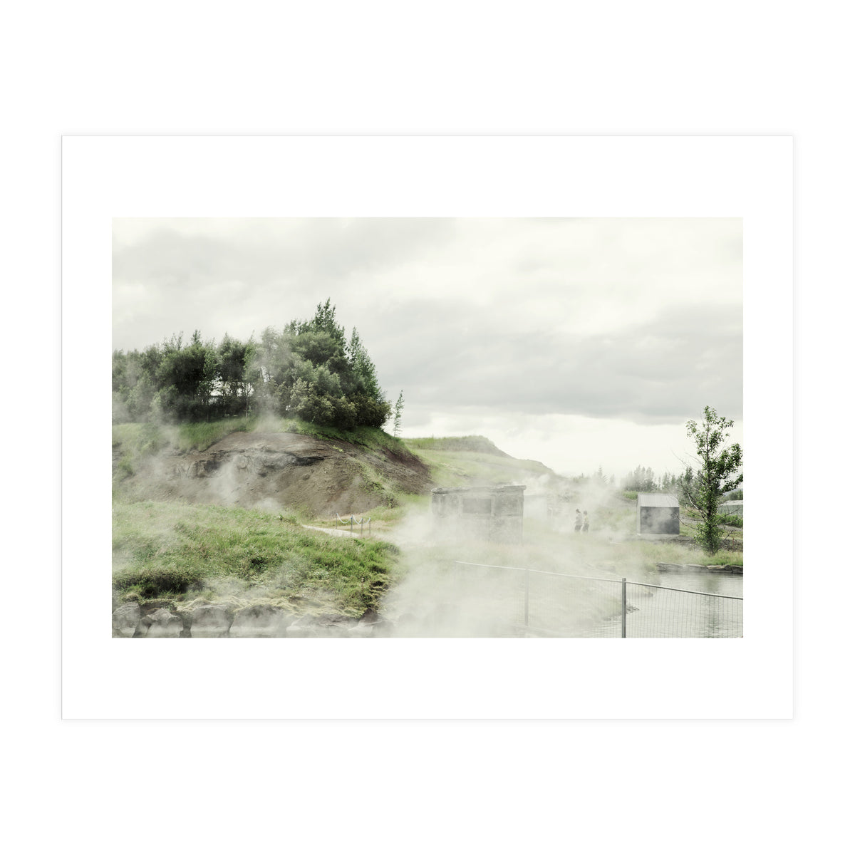 A natural hot spring landscape where steam rises - Iceland  (Print Only)