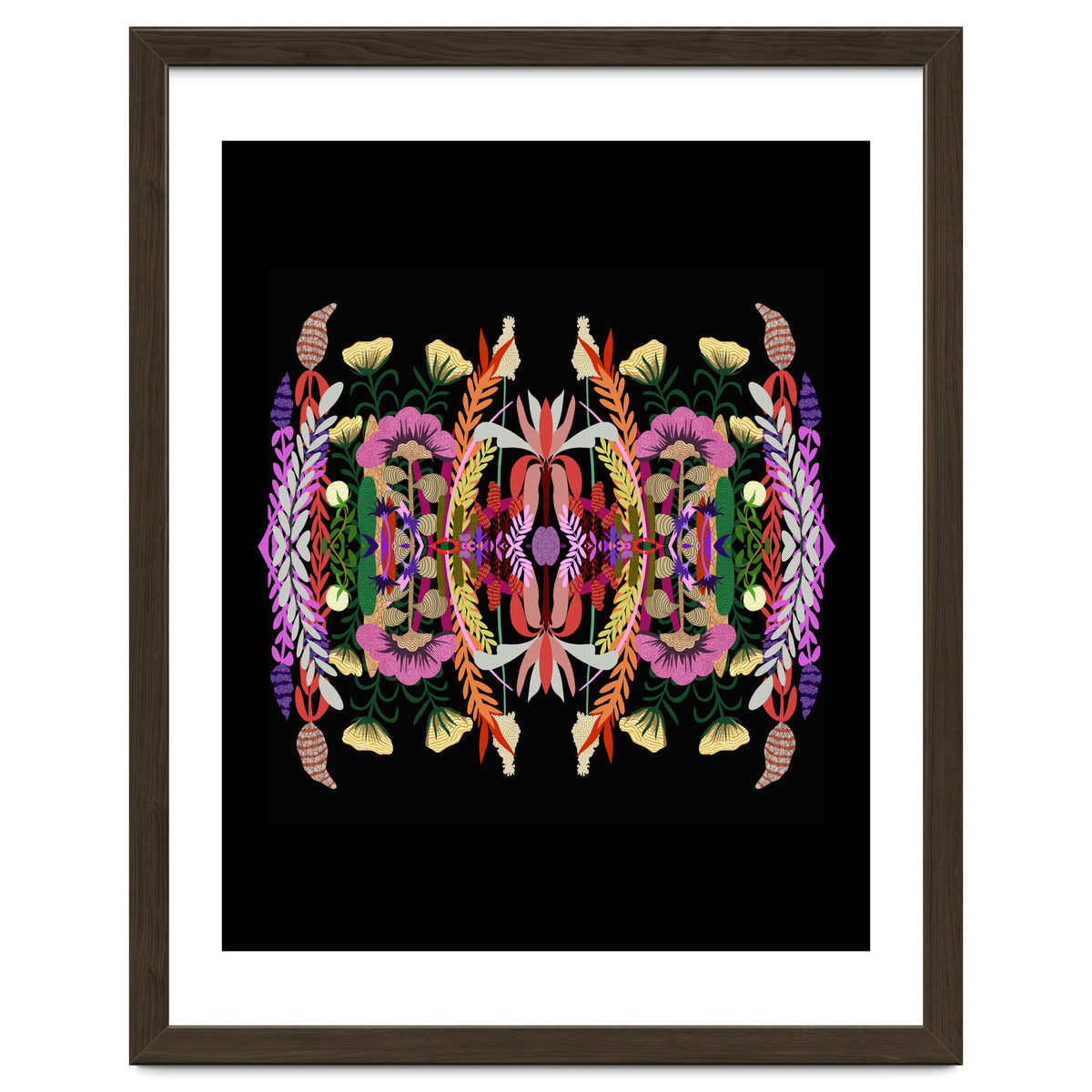 The Butterfly Effect Series 01, Paint Blot Mirror Colorful, Symmetrical Graphic, Eclectic Mandala