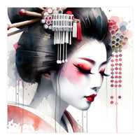 Crimson Kanzashi Modern Geisha (Print Only)
