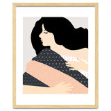 Not Today, Sleepy Lazy Woman In Bed, Quirky Eclectic Blanket Cozy Sleep In Illustration thumbnail