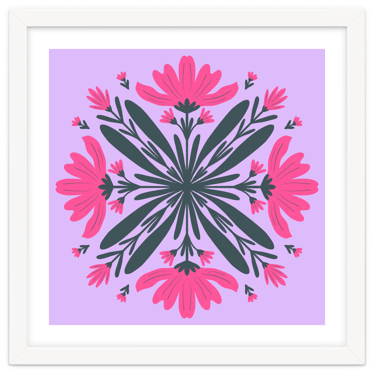 Magenta mandala flowers