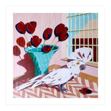 White cockatoo and black tulips (Print Only) thumbnail