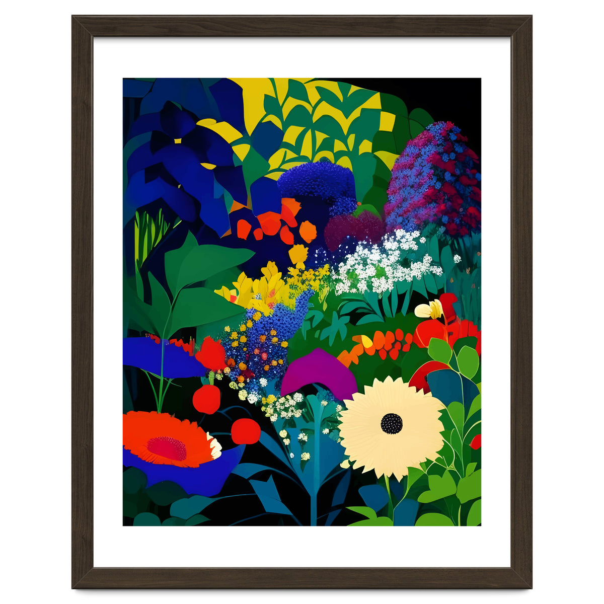 A Beautifully Dark Mind, Botanical Nature Jungle Garden, Eclectic Bohemian Vintage Plants Illustration