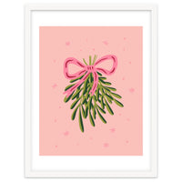 Mistletoe And Pink Bow