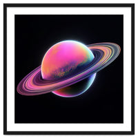 Neon Nebula Planet: Surreal Cosmic Illustration