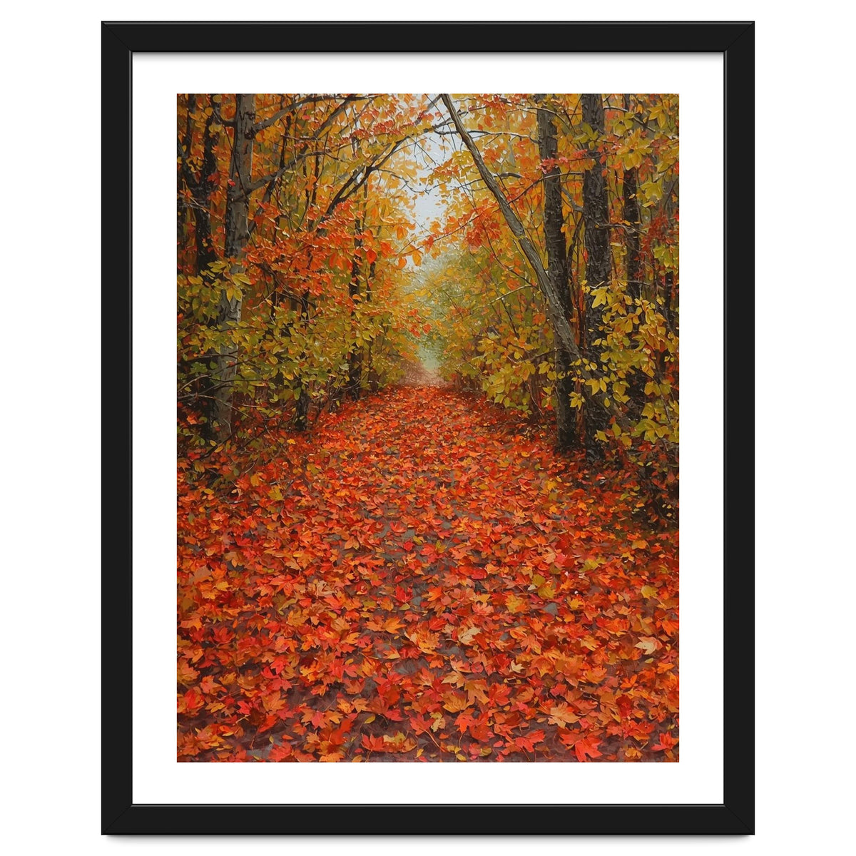 Lush Autumn Forest Path Covered