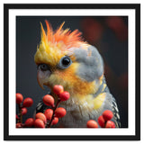 Close Up Of A Cockatiel Parrot With Orange Crest thumbnail