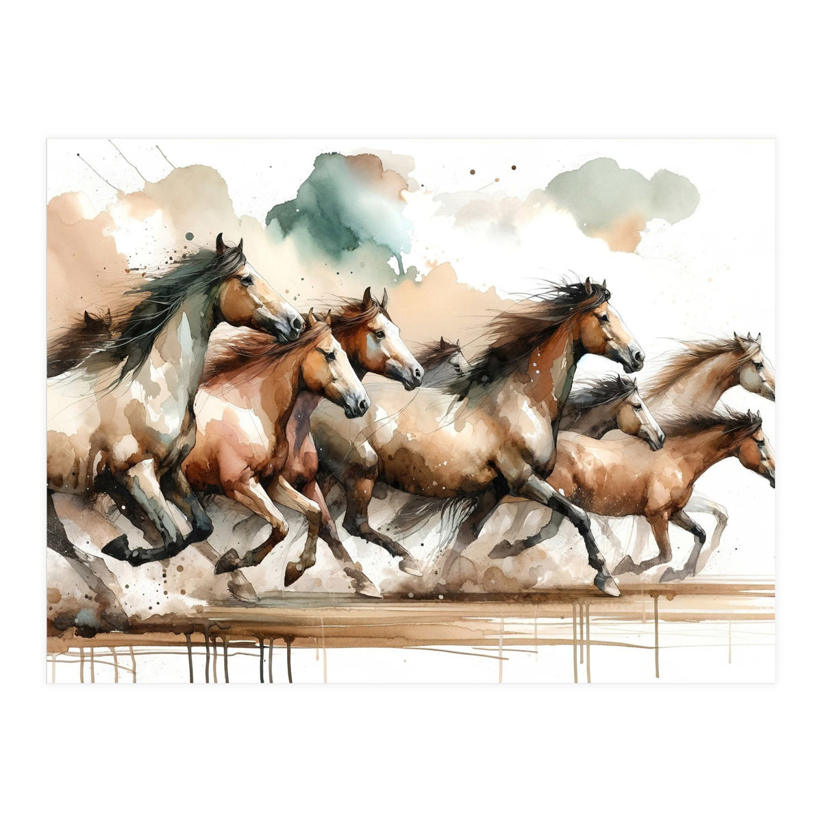 Horses Galloping (Print Only)