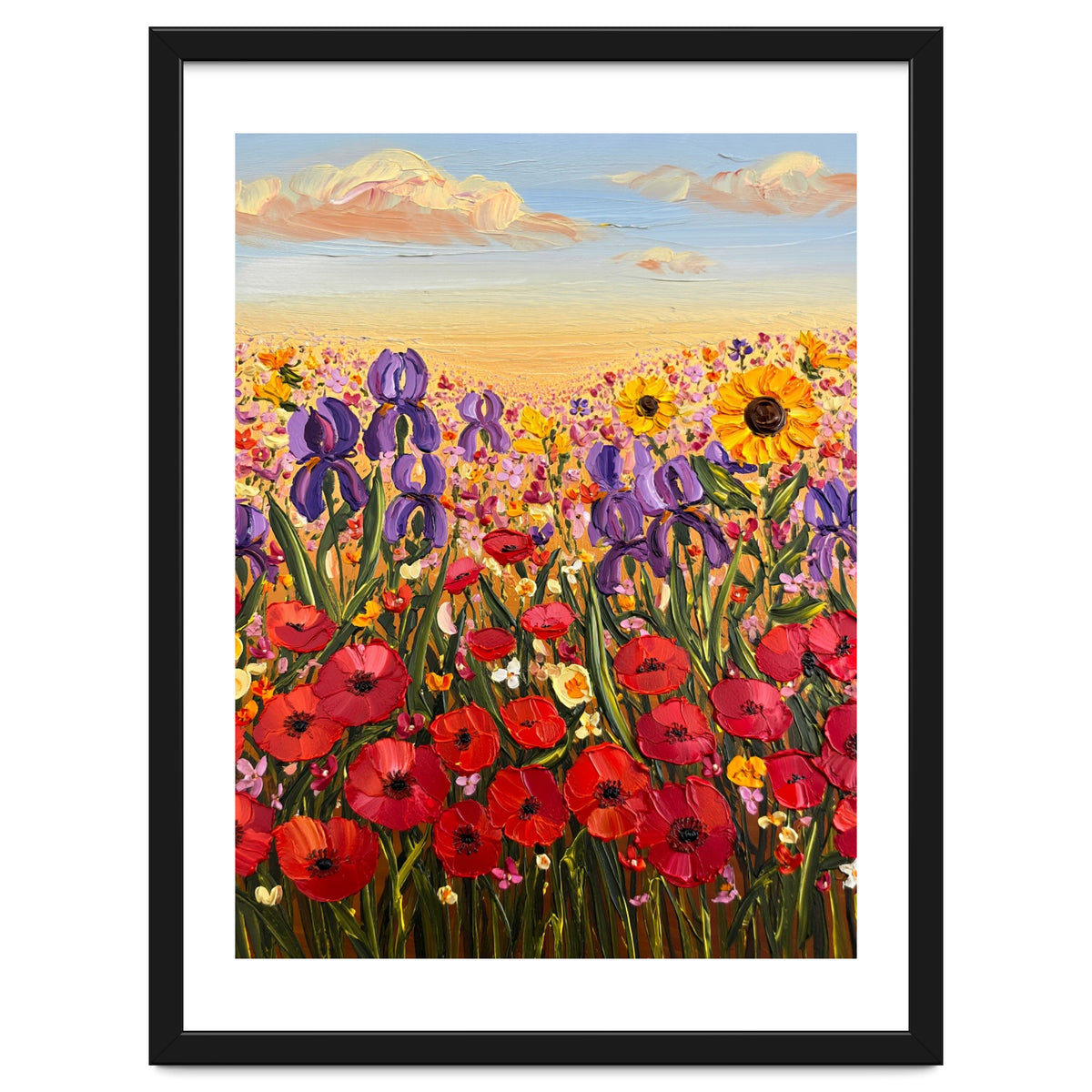 Vibrant Wildflower Field Oil Painting