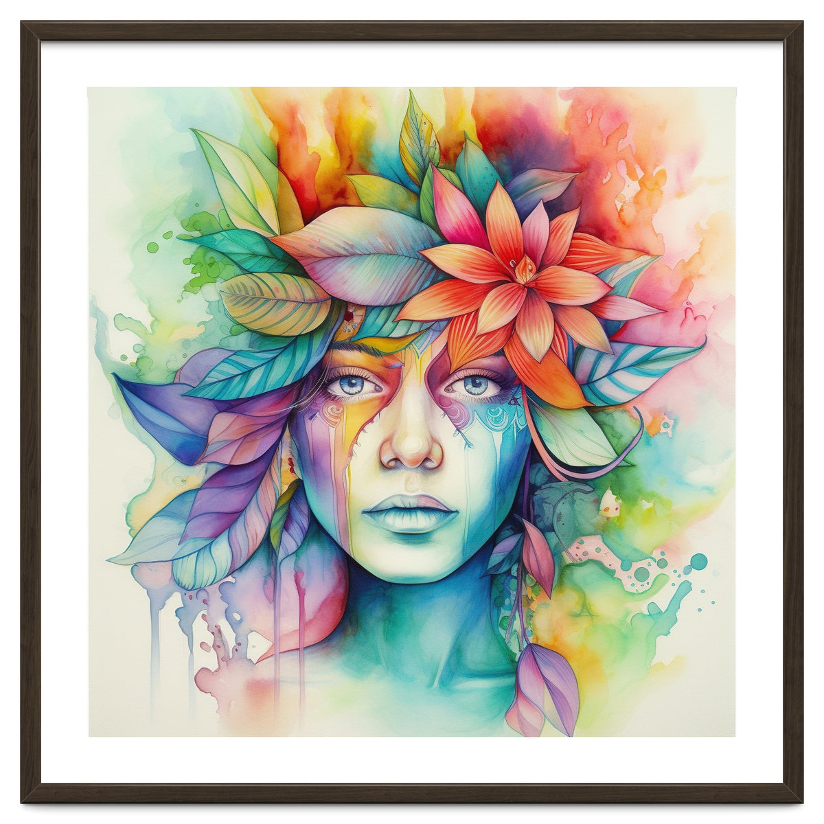 Watercolor Tropical Woman #2